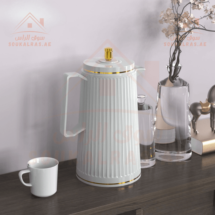 1 Liter Legand Dallah | Keeps Heat for 12 Hours Guarantee | ESMA Certified | Premium Arabic Coffee Pot | 3 Years Warranty - Souk Al RasFlasks and Thermos