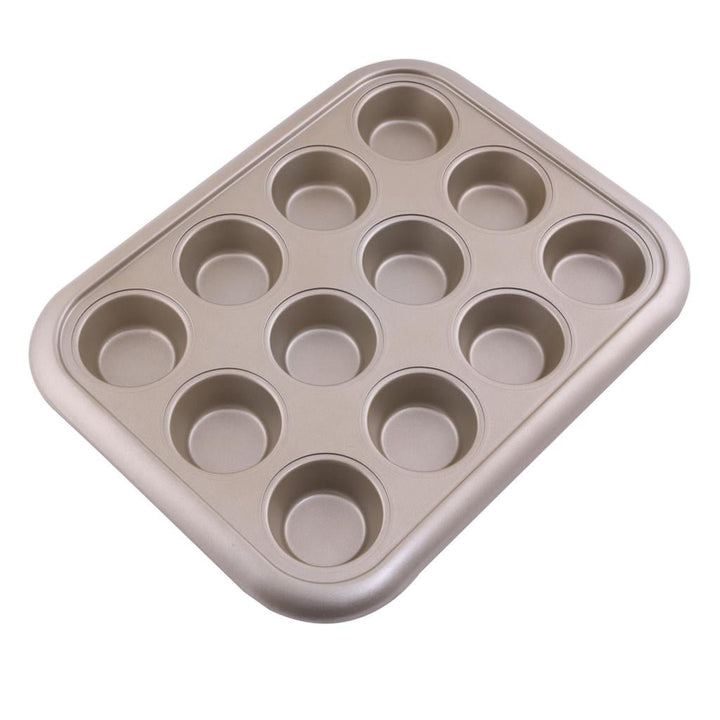 12 Cup Muffin Pan - Oven - Safe Muffin and Cupcake Tray 38 x 29.5 x 3.5 cm - Souk Al RasBakeware