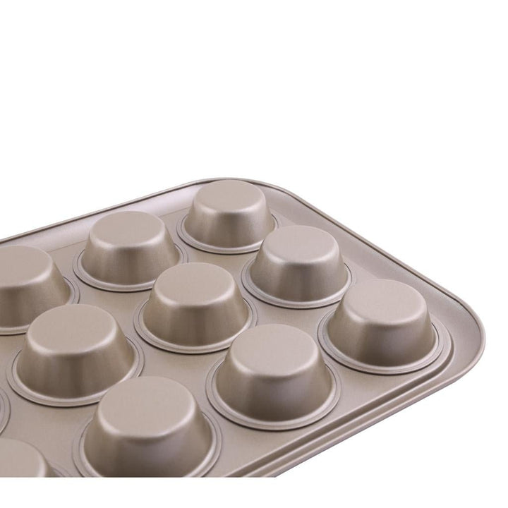 12 Cup Muffin Pan - Oven - Safe Muffin and Cupcake Tray 38 x 29.5 x 3.5 cm - Souk Al RasBakeware