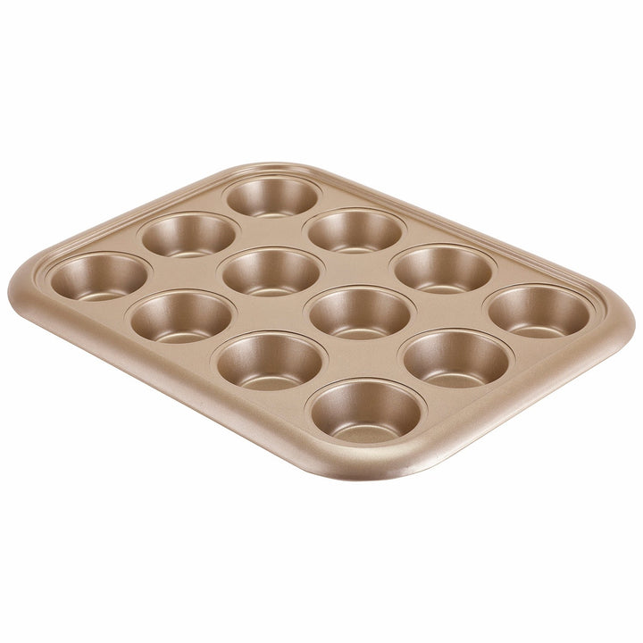 12 Cup Muffin Pan - Oven - Safe Muffin and Cupcake Tray 38 x 29.5 x 3.5 cm - Souk Al RasBakeware