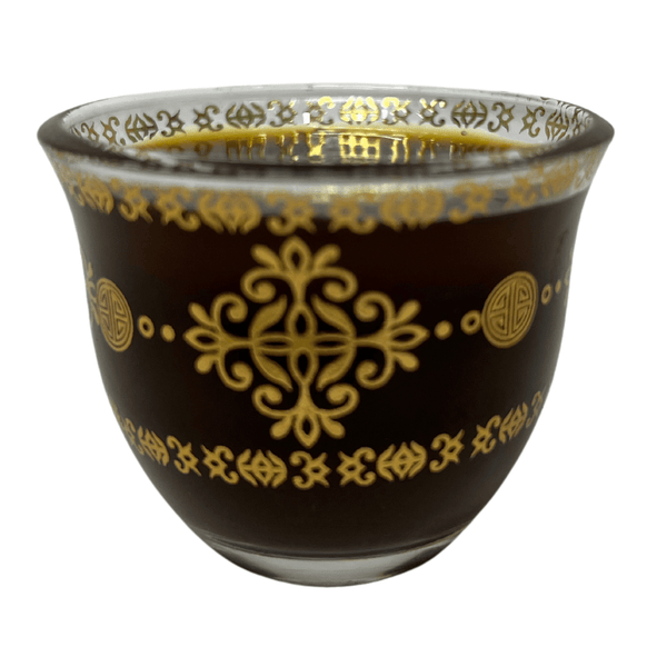 12 Pcs Fancy Glass Cawa Cups Set - Elegantly Packaged in a Luxury Gift Box - Souk Al RasCawa Cups