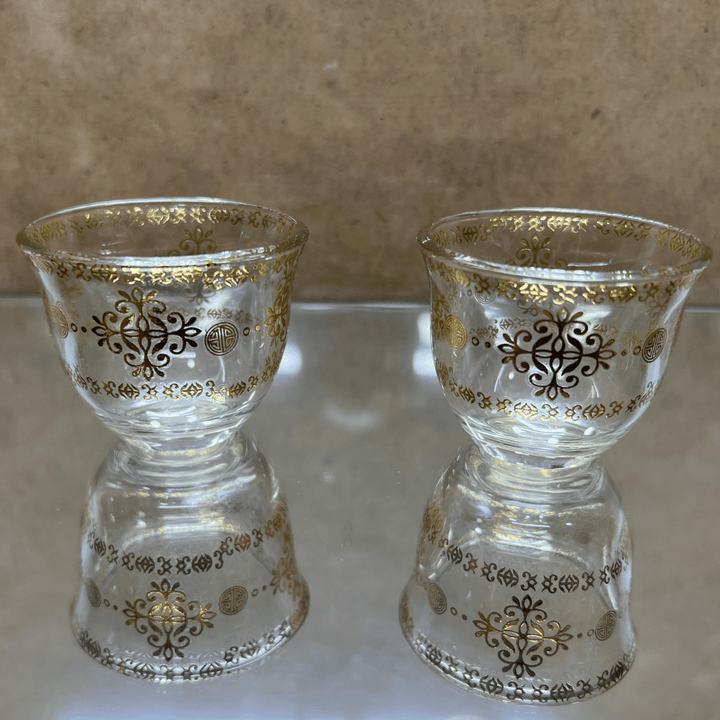 12 Pcs Fancy Glass Cawa Cups Set - Elegantly Packaged in a Luxury Gift Box - Souk Al RasCawa Cups