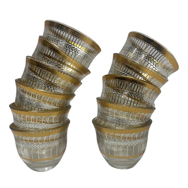 12 Pcs Fancy Glass Cawa Cups Set - Elegantly Packaged in a Luxury Gift Box