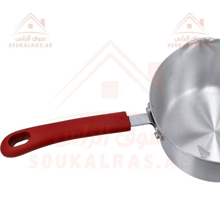 15CM Aluminium Milk Pan Silver | Saucepan Pouring Spout Bakelite Handle | Easy To Store Ideal As Coffee Pot, Tea Pot - Souk Al RasPots & Pans