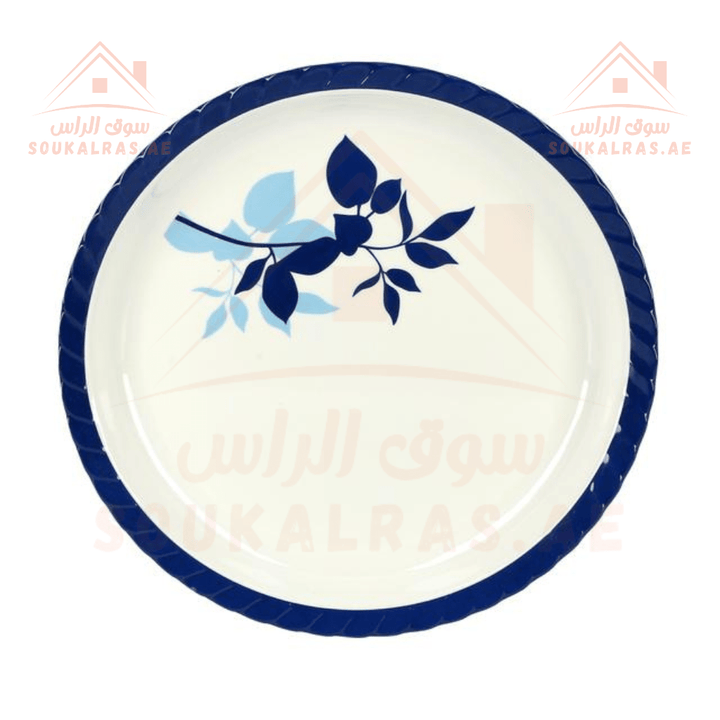 16 cm Round Deep Plate White/Blue - Souk Al RasPlates & Bowls