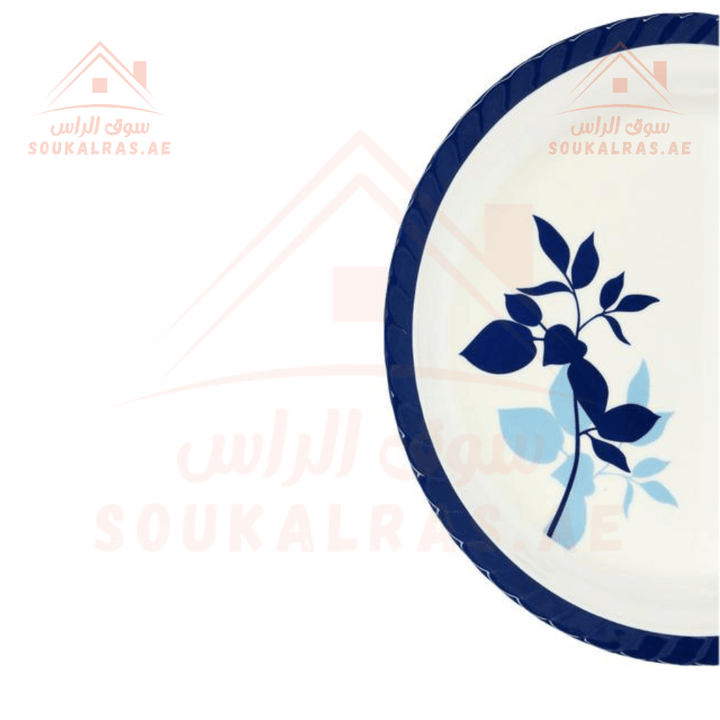 16 cm Round Deep Plate White/Blue - Souk Al RasPlates & Bowls