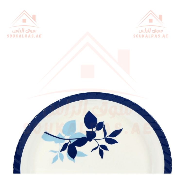 16 cm Round Deep Plate White/Blue - Souk Al RasPlates & Bowls