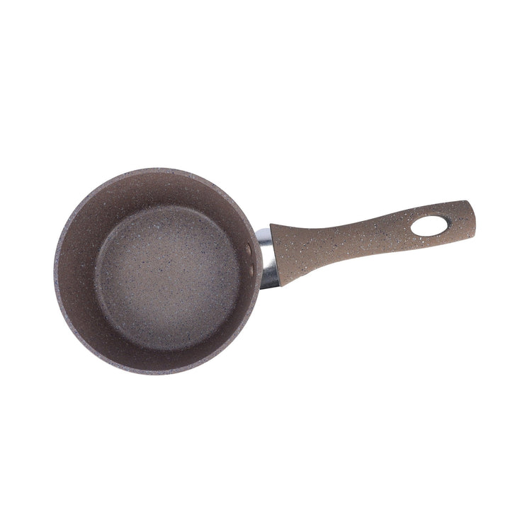 16cm Beige Marble Coated Smart Saucepan - High - Quality Non - Stick Saucepan - Souk Al RasPots & Pans