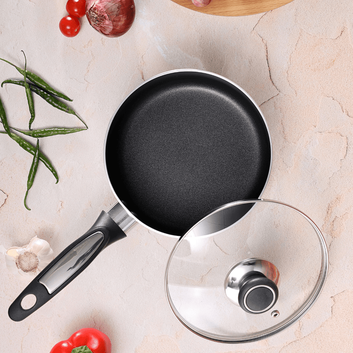 16Cm Toughened Glass Lid Saucepan, Stylish Design, PFOA Free - Souk Al RasPots & Pans