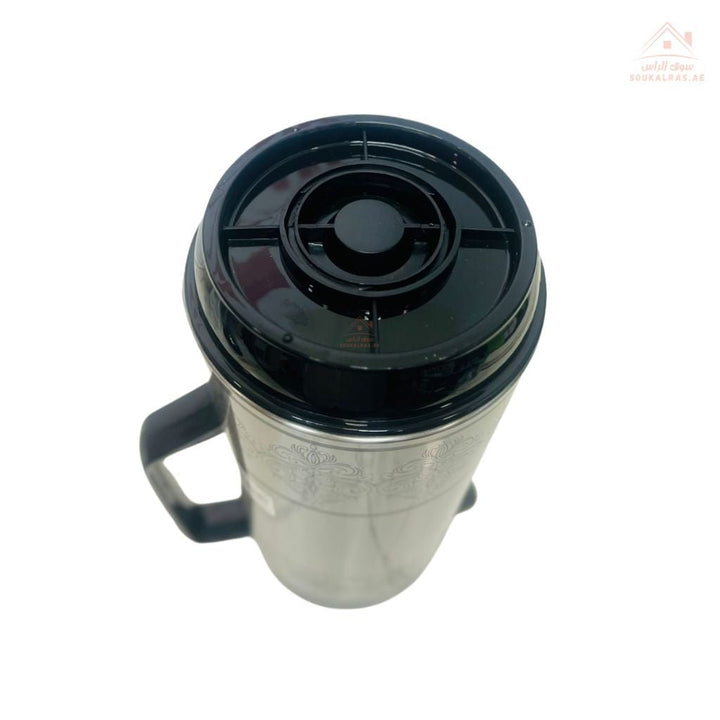 1.6L Stainless Steel Leak - Resistant Double Wall Vacuum Flask Silver And Black - Souk Al RasDrinkware