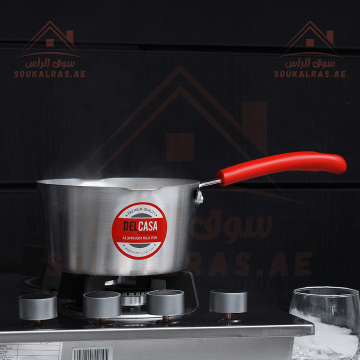 17x9.0CM Milk Pan with Heavy Duty Bakelite Handle - Durable Aluminium Construction - Souk Al RasPots & Pans