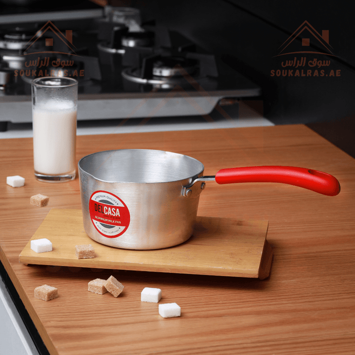 17x9.0CM Milk Pan with Heavy Duty Bakelite Handle - Durable Aluminium Construction - Souk Al RasPots & Pans