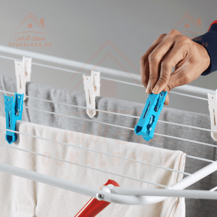 18 Pcs Plastic Cloth Clip Set - Reusable & Attractive Clothes Pins - Souk Al RasHousehold