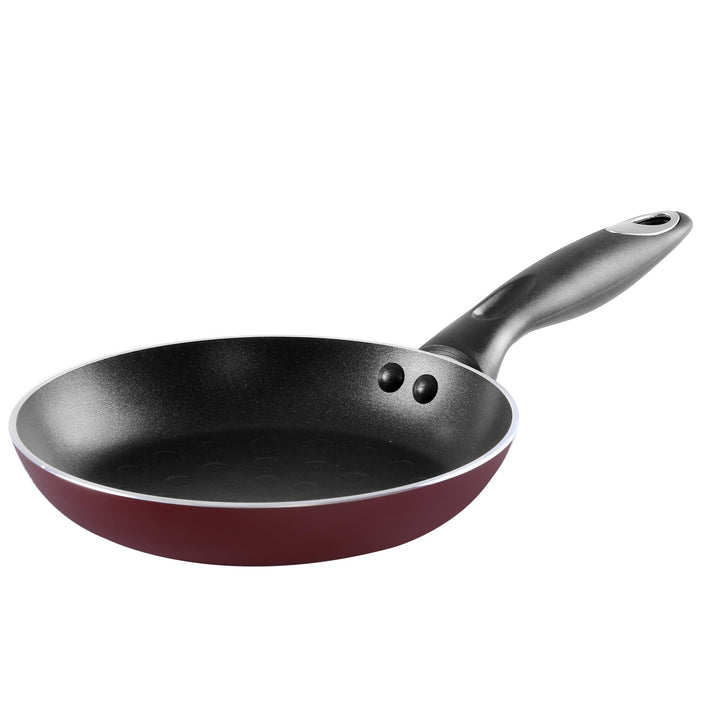 18cm High - Quality Non - Stick Fry Pan - Black & Maroon - Souk Al RasPots & Pans