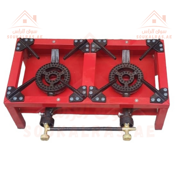 2-Burner Gas Stove, Red-Easy to Use,high-quality