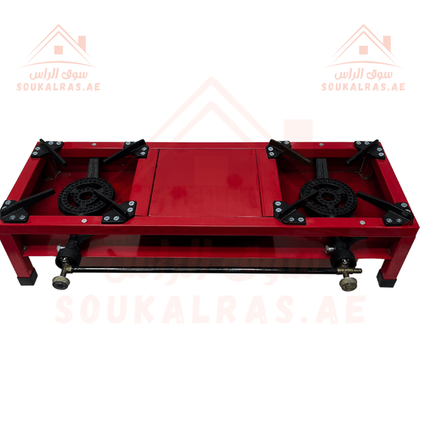 2 - Burner Gas Stove, Red - Big,Compact and Portable,high - quality - Souk Al RasCamping Tools