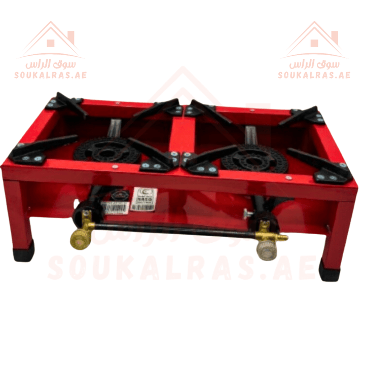 2 - Burner Gas Stove, Red - Easy to Use,high - quality - Souk Al RasCamping Tools