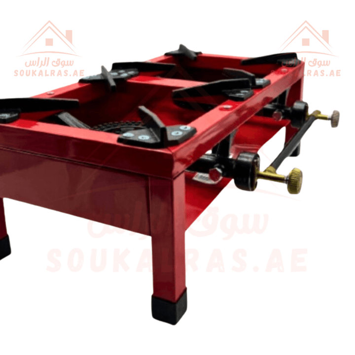 2 - Burner Gas Stove, Red - Easy to Use,high - quality - Souk Al RasCamping Tools