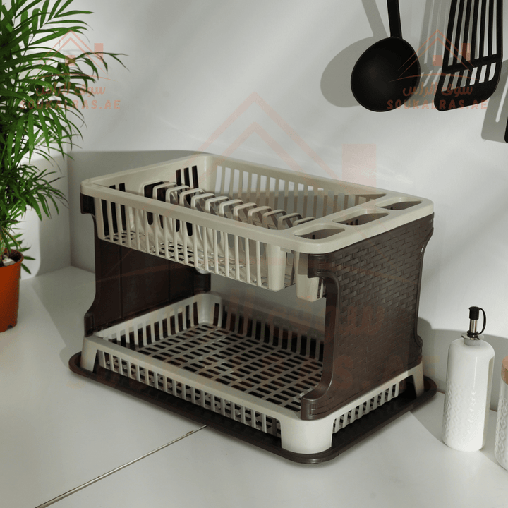 2 - Layer Dish Drainer with Drain Board - Souk Al Ras