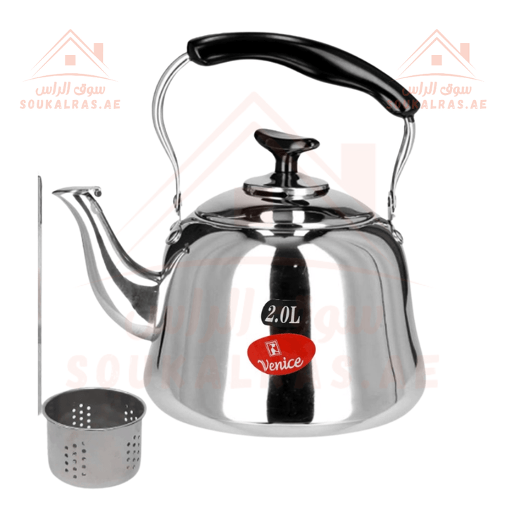 2 Liter Stainless Steel Whistling Kettle |Sleek and stylish design - Souk Al RasCookware