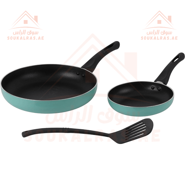 2 - Piece Non - Stick Frying Pan Set with Stirring Spatula 18 - 26cm - Souk Al RasPots & Pans