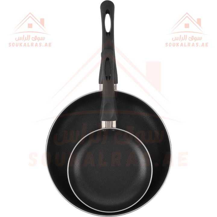 2 - Piece Non - Stick Frying Pan Set with Stirring Spatula 18 - 26cm - Souk Al RasPots & Pans