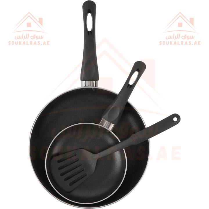 2 - Piece Non - Stick Frying Pan Set with Stirring Spatula 18 - 26cm - Souk Al RasPots & Pans