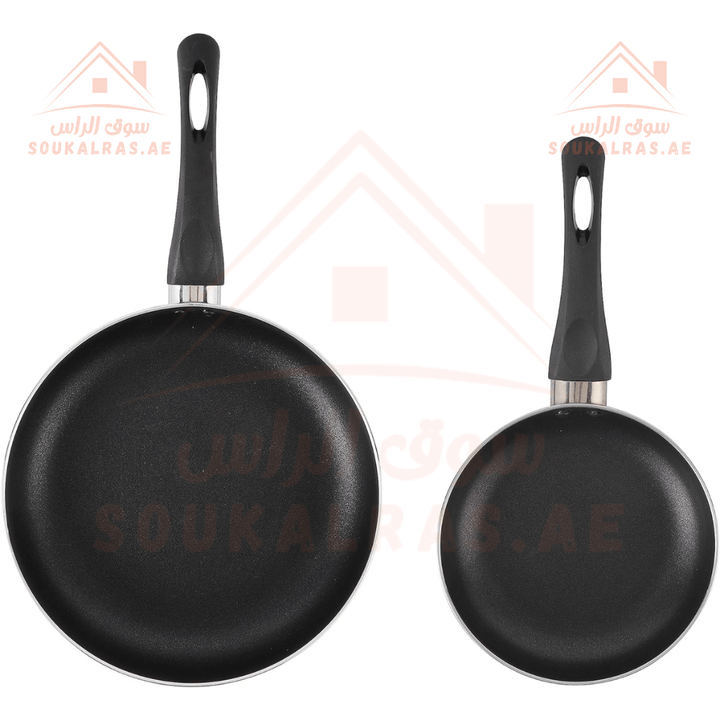 2 - Piece Non - Stick Frying Pan Set with Stirring Spatula 18 - 26cm - Souk Al RasPots & Pans