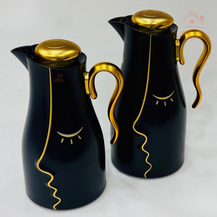 2 - Piece Vacuum Flask Set | 0.7L & 1.0L | Elegant Face Design | Keeps Drinks Hot & Cold for Hours - Souk Al Ras