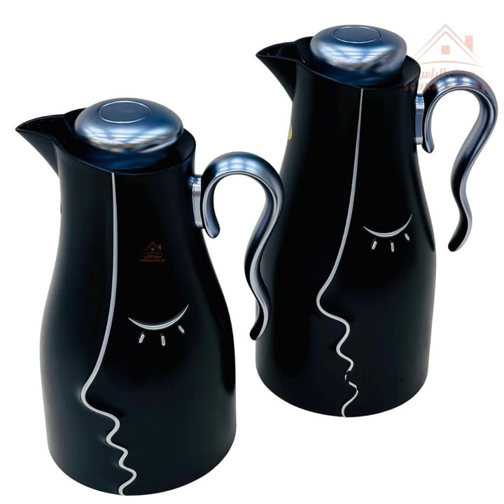 2 - Piece Vacuum Flask Set | 0.7L & 1.0L | Elegant Face Design | Keeps Drinks Hot & Cold for Hours - Souk Al Ras
