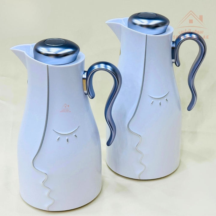 2 - Piece Vacuum Flask Set | 0.7L & 1.0L | Elegant Face Design | Keeps Drinks Hot & Cold for Hours - Souk Al Ras