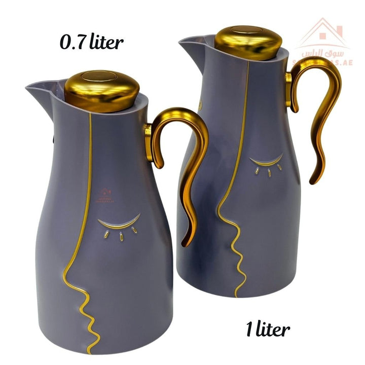 2 - Piece Vacuum Flask Set | 0.7L & 1.0L | Elegant Face Design | Keeps Drinks Hot & Cold for Hours - Souk Al Ras