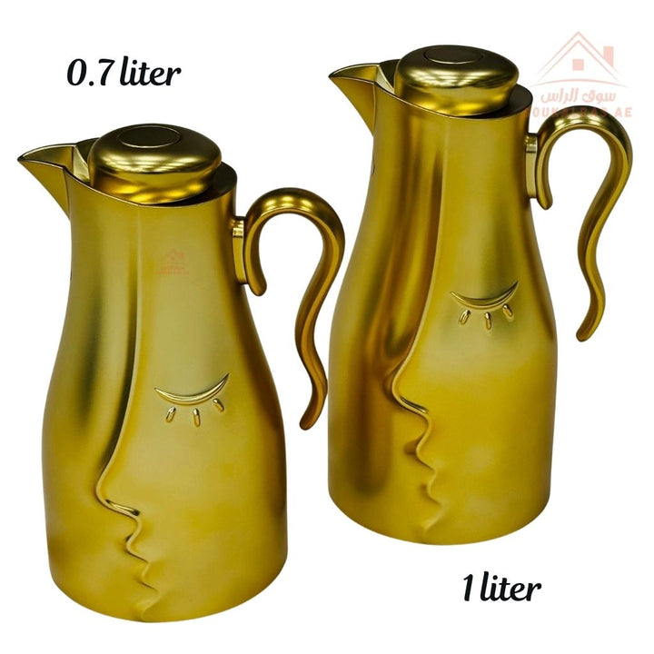2 - Piece Vacuum Flask Set | 0.7L & 1.0L | Elegant Face Design | Keeps Drinks Hot & Cold for Hours - Souk Al Ras