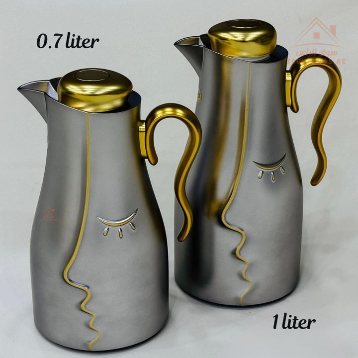 2 - Piece Vacuum Flask Set | 0.7L & 1.0L | Elegant Face Design | Keeps Drinks Hot & Cold for Hours - Souk Al Ras