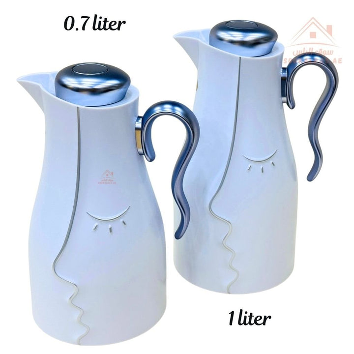 2 - Piece Vacuum Flask Set | 0.7L & 1.0L | Elegant Face Design | Keeps Drinks Hot & Cold for Hours - Souk Al Ras