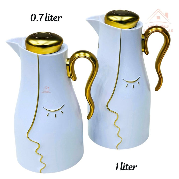 2 - Piece Vacuum Flask Set | 0.7L & 1.0L | Elegant Face Design | Keeps Drinks Hot & Cold for Hours - Souk Al Ras
