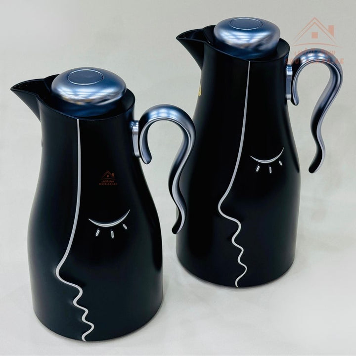 2 - Piece Vacuum Flask Set | 0.7L & 1.0L | Elegant Face Design | Keeps Drinks Hot & Cold for Hours - Souk Al Ras