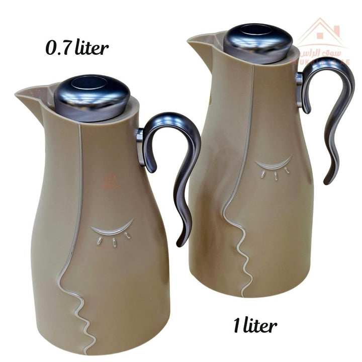 2 - Piece Vacuum Flask Set | 0.7L & 1.0L | Elegant Face Design | Keeps Drinks Hot & Cold for Hours - Souk Al Ras