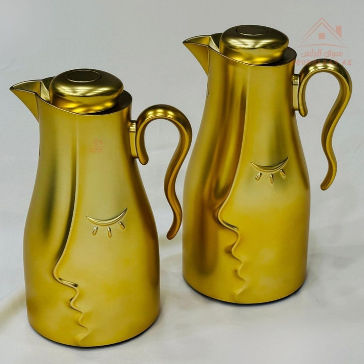 2 - Piece Vacuum Flask Set | 0.7L & 1.0L | Elegant Face Design | Keeps Drinks Hot & Cold for Hours - Souk Al Ras