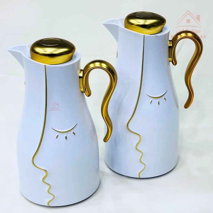 2 - Piece Vacuum Flask Set | 0.7L & 1.0L | Elegant Face Design | Keeps Drinks Hot & Cold for Hours - Souk Al Ras
