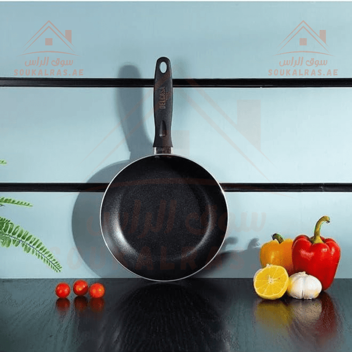 20CM Non - Stick Frying Pan with Heat Resistant Handle, Black/Red - Souk Al RasPots & Pans