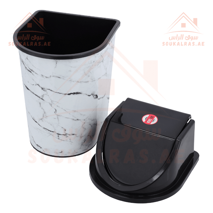 20L Plastic Dust Bin with Lid - Wet/Dry Garbage Bin - Souk Al RasHousehold Cleaning Supplies