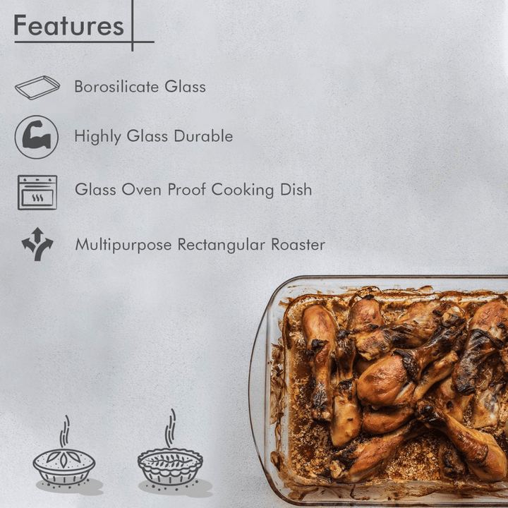 2.2 Litre Glass Baking Tray - High - Quality Bakeware - Souk Al RasBakeware