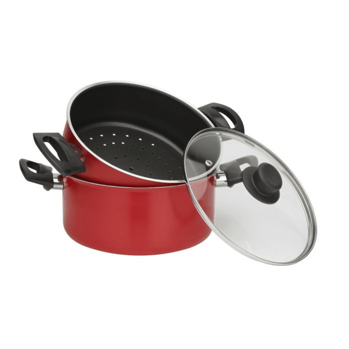 22CM 2 - Tier Non - Stick Aluminium Steam Pot | Multi - Purpose Cookware - Souk Al RasPots & Pans