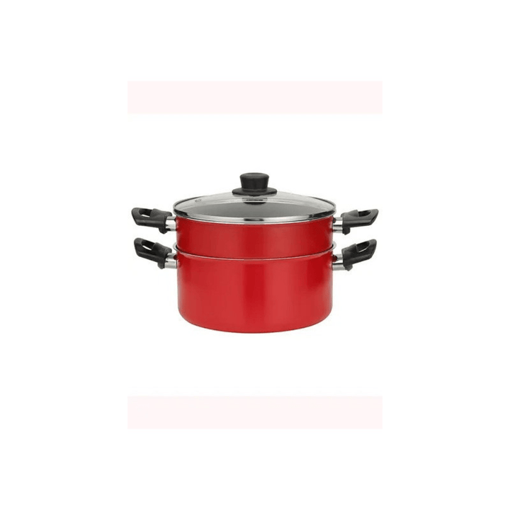 22CM 2 - Tier Non - Stick Aluminium Steam Pot | Multi - Purpose Cookware - Souk Al RasPots & Pans