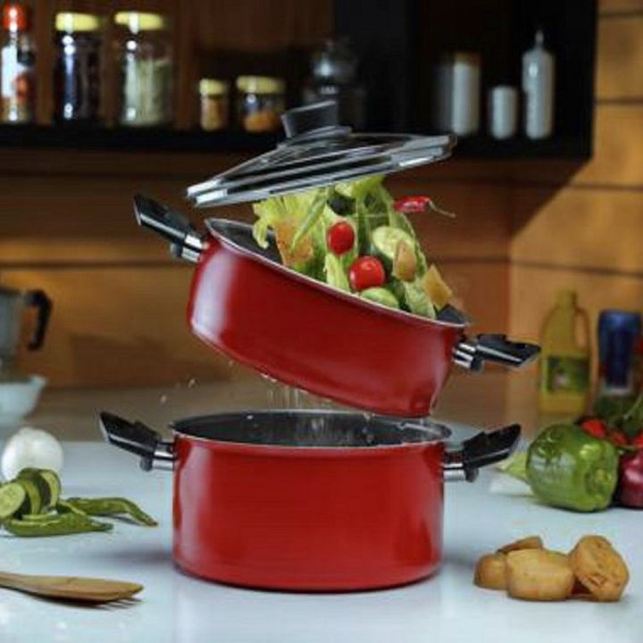 22CM 2 - Tier Non - Stick Aluminium Steam Pot | Multi - Purpose Cookware - Souk Al RasPots & Pans