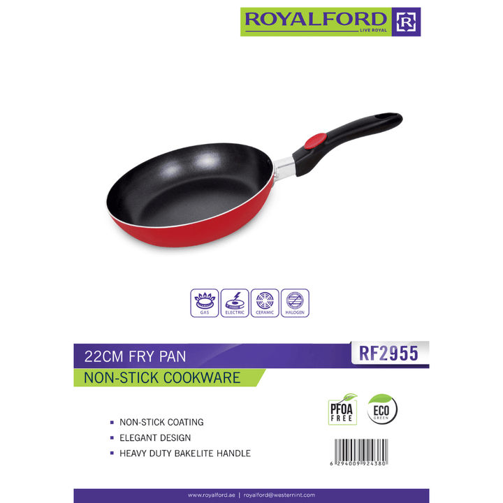 22Cm Highly Durable Safe Non - Stick Fry pan with Induction Base & Cool Touch Bakelite Handle - Healthy Cooking Made Easy - Souk Al RasPots & Pans