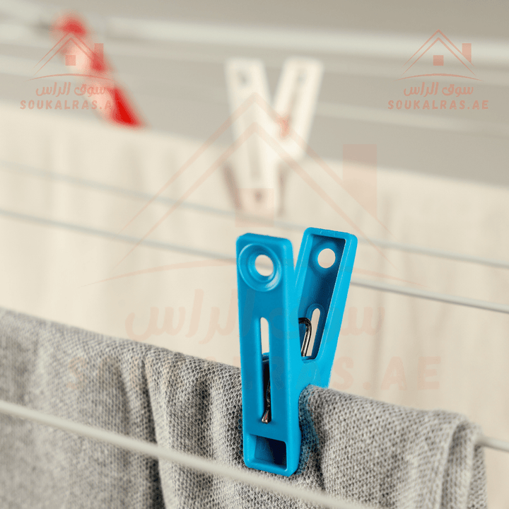 24 Pcs Plastic Cloth Clip Set - Reusable & Attractive Clothes Pins - Souk Al RasHousehold