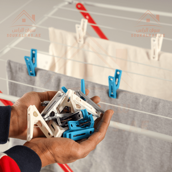 24 Pcs Plastic Cloth Clip Set - Reusable & Attractive Clothes Pins - Souk Al RasHousehold