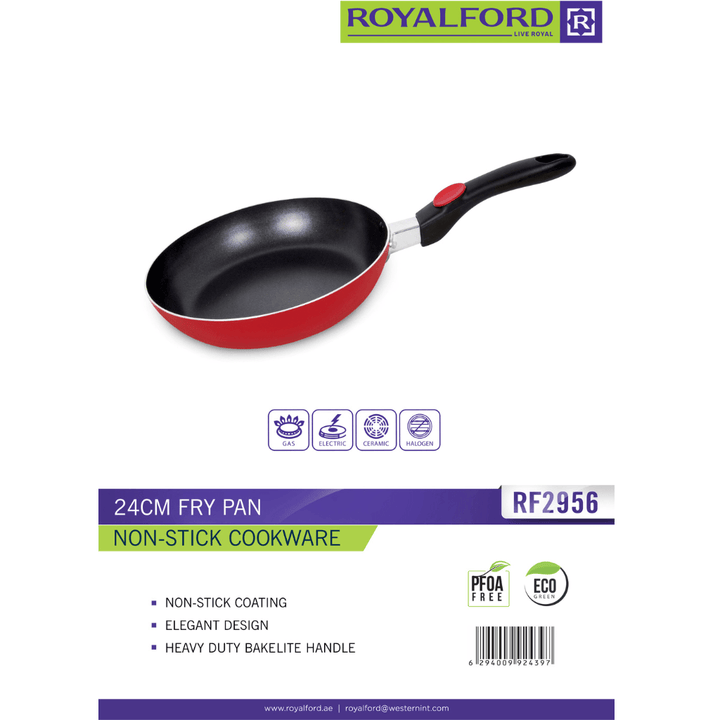 24Cm Highly Durable Safe Non - Stick Fry pan with Induction Base & Cool Touch Bakelite Handle - Healthy Cooking Made Easy - Souk Al RasPots & Pans